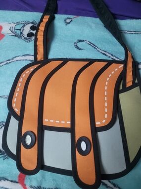 Orange & Gray Men's Casual Crossbody Bag